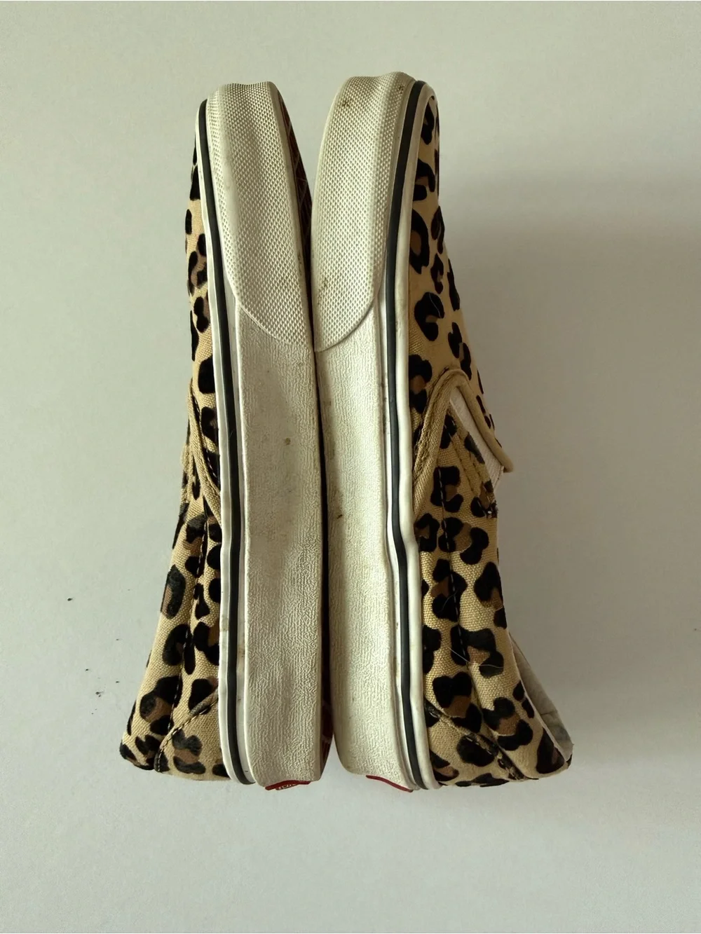 Vans Slip-On Sneakers in Leopard Print Black and Tan